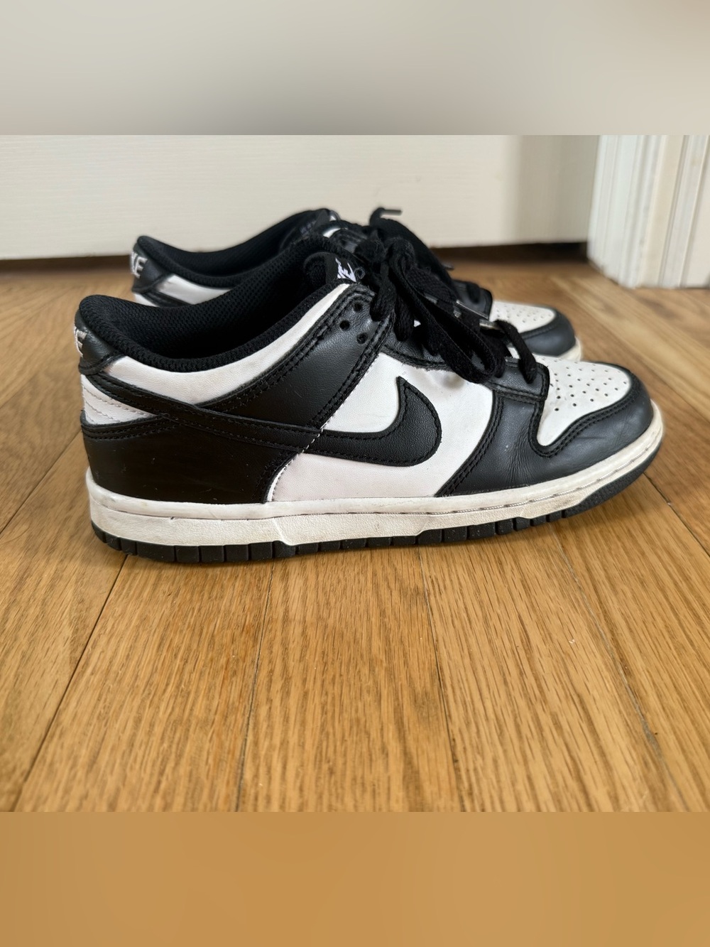 Nike Dunk Low Retro GS Kids' Size 4.5Y Shoes Leather Panda Black White CW1590-10
